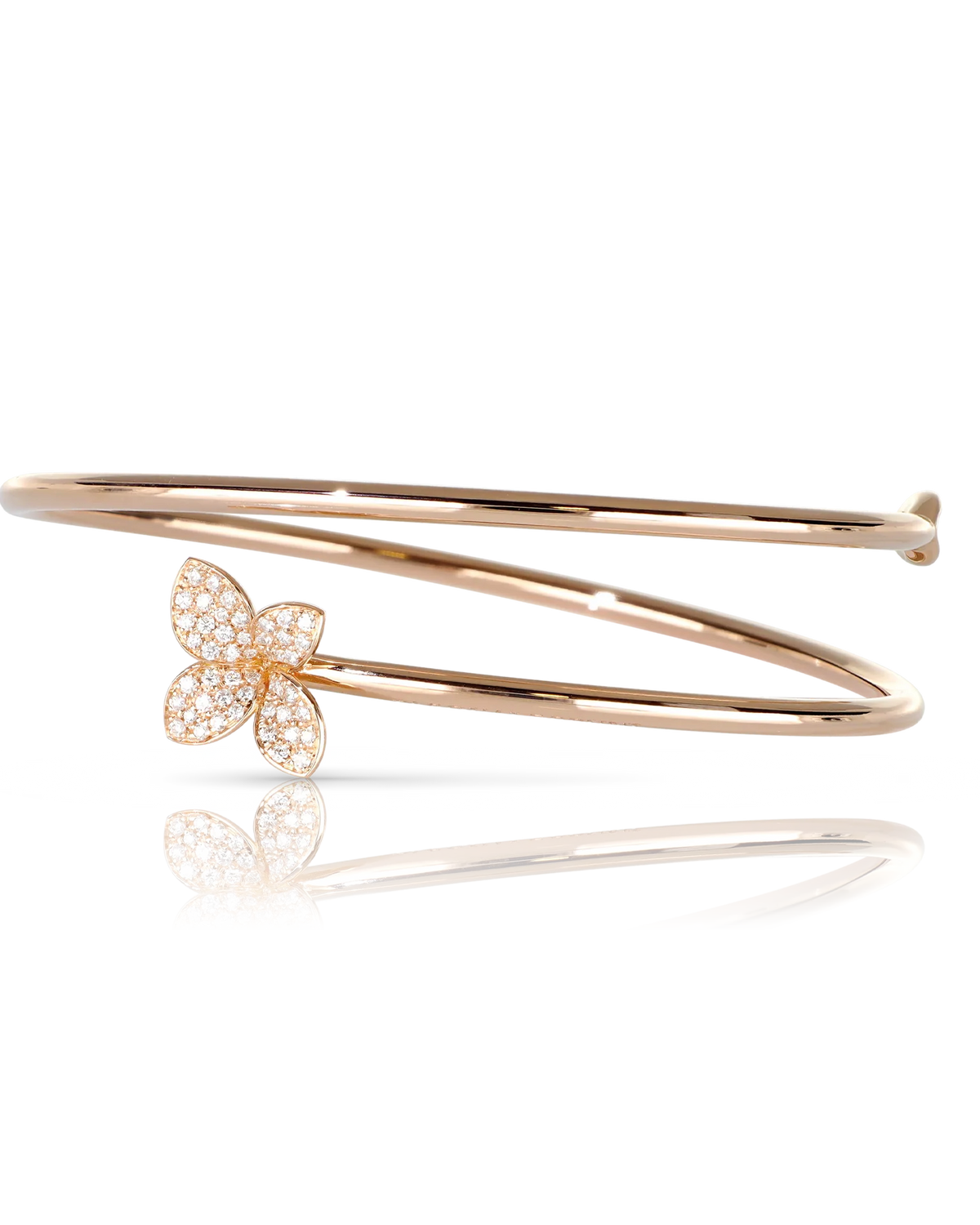 Colgante con inicial A en diamantes y oro blanco