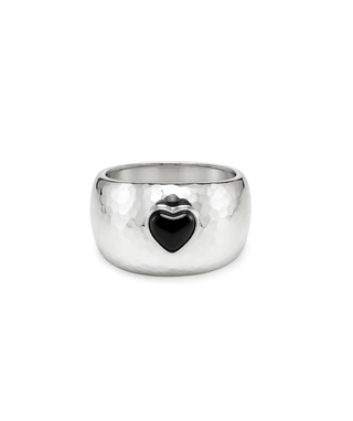 Anillo Chunky Heart Onyx