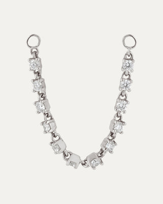 Colgante con inicial A en diamantes y oro blanco