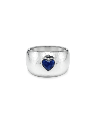 Anillo Chunky Heart Lapislázuli